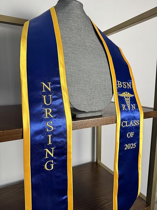 Ovaltag BSN RN Nursing Graduation Stole Class of 2025 With Medical Logo, Gift for Nurse Student