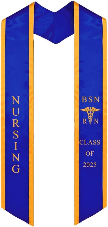 Ovaltag BSN RN Nursing Graduation Stole Class of 2025 With Medical Logo, Gift for Nurse Student