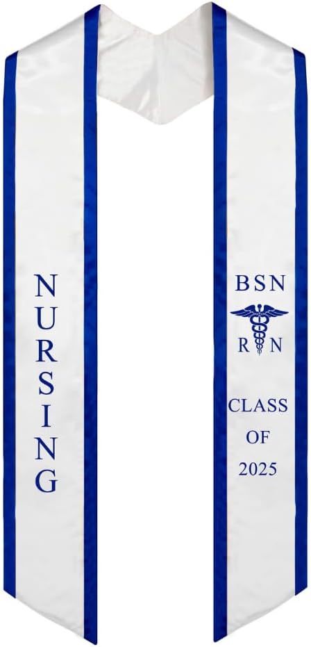 Ovaltag BSN RN Nursing Graduation Stole Class of 2025 With Medical Logo, Gift for Nurse Student