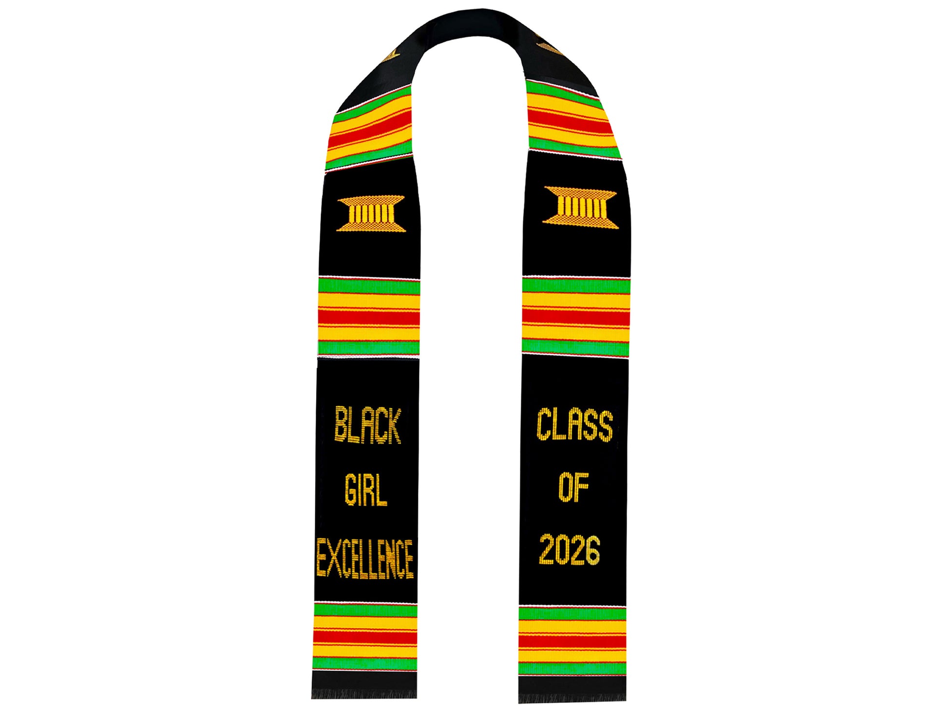 Black Girl Excellence Kente Graduation Stole Class of 2026