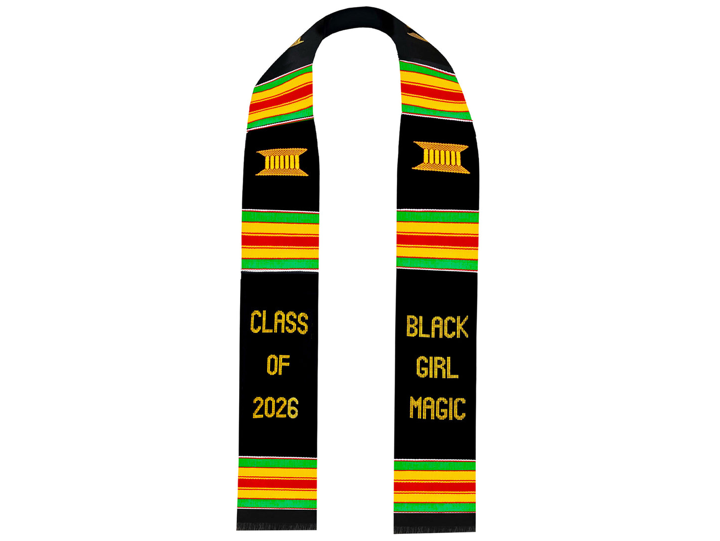 Black Girl Magic Kente Graduation Stole Class of 2026