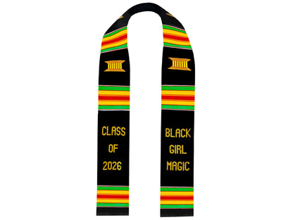 Black Girl Magic Kente Graduation Stole Class of 2026