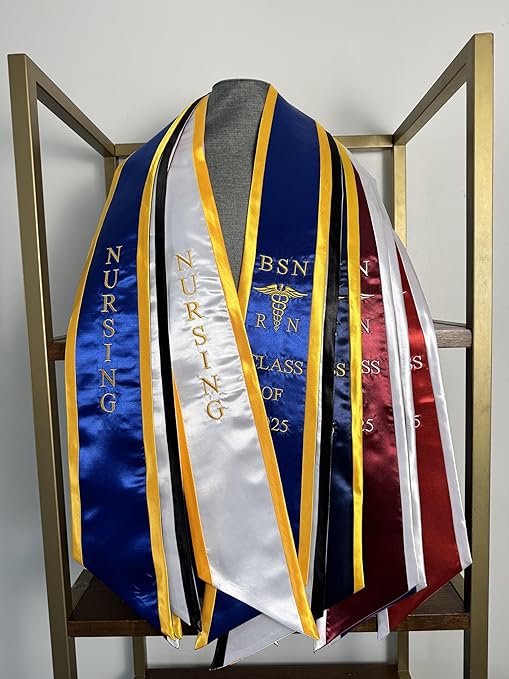 Ovaltag BSN RN Nursing Graduation Stole Class of 2025 With Medical Logo, Gift for Nurse Student