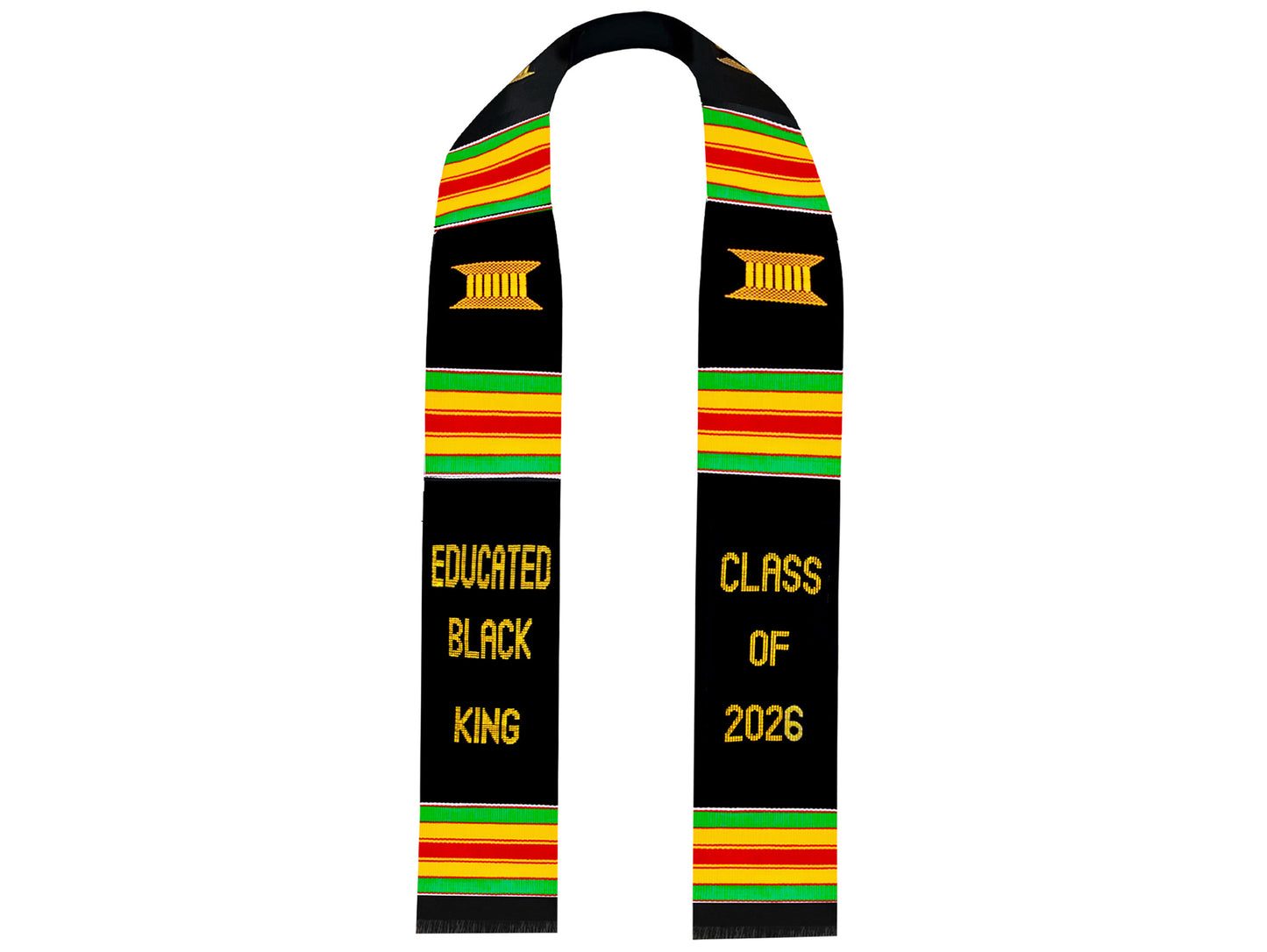 Educated Black King Kente Graduation Stole Class of 2026