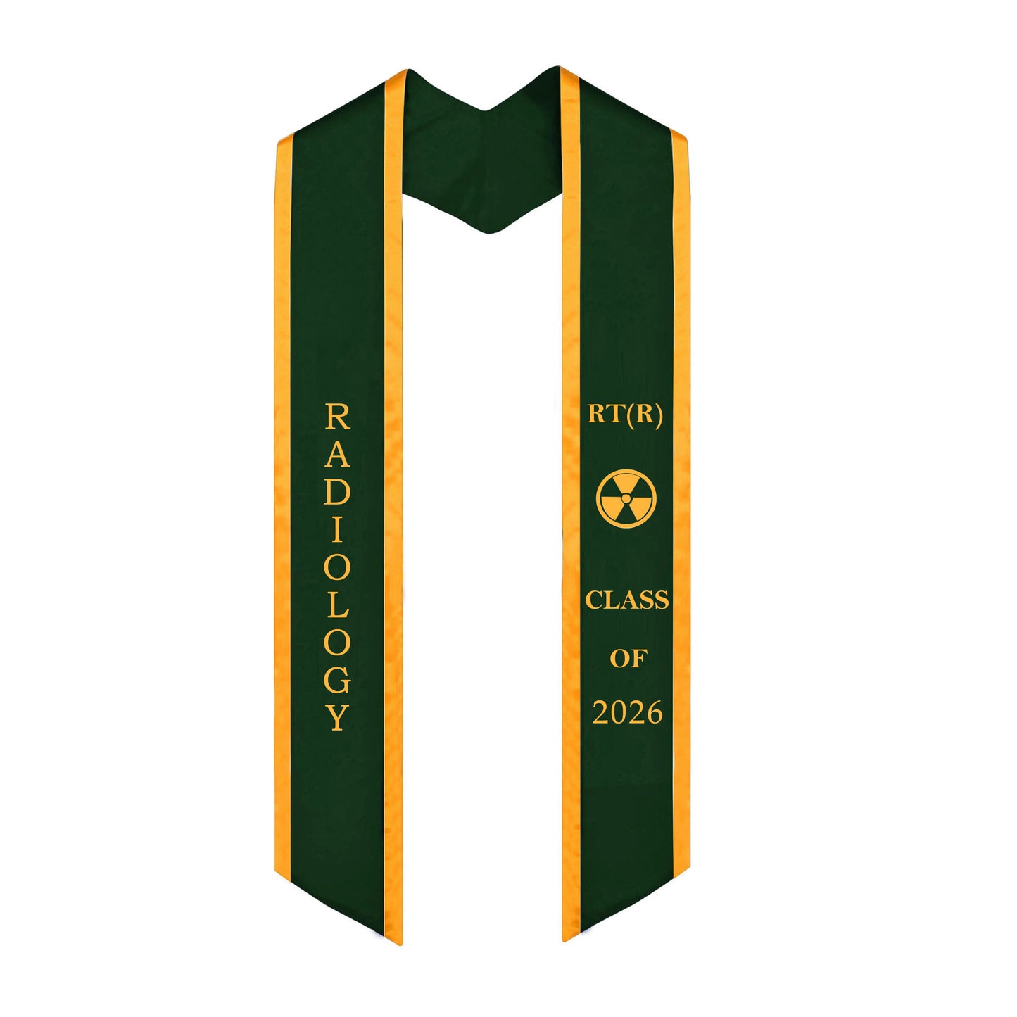 Forest Green with Gold Trim Radiology Graduation Stole Class of 2026
