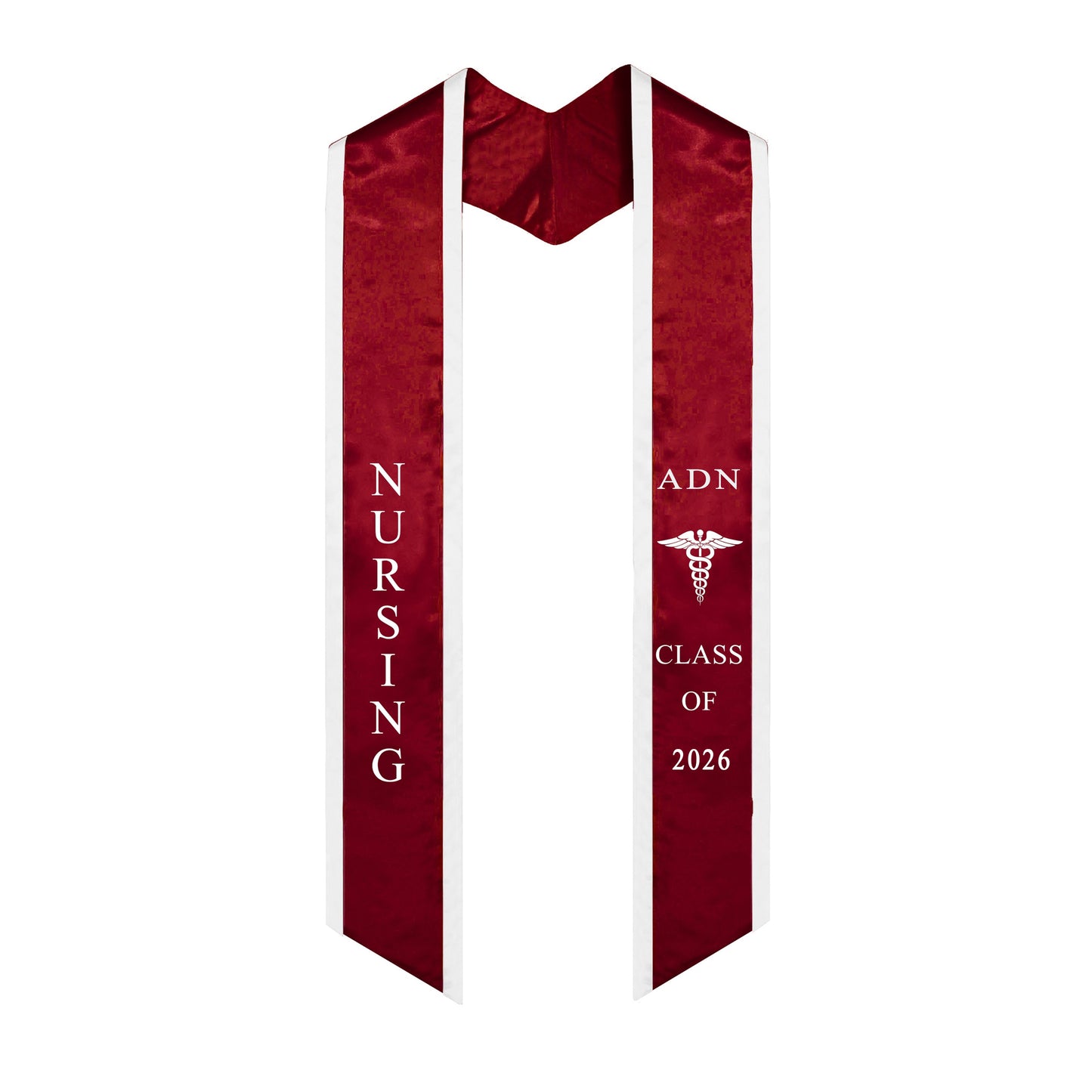 Maroon with White Trim ADN Graduation Stole Class of 2026