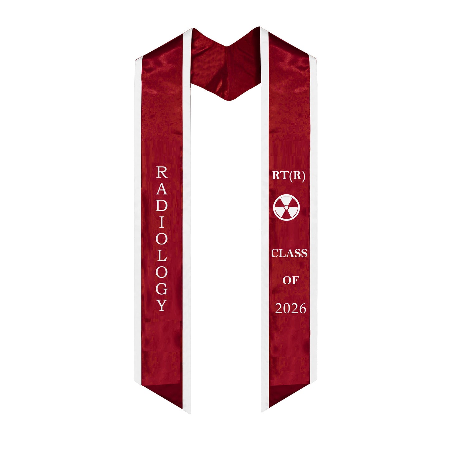 Maroon with White Trim Radiology Graduation Stole Class of 2026