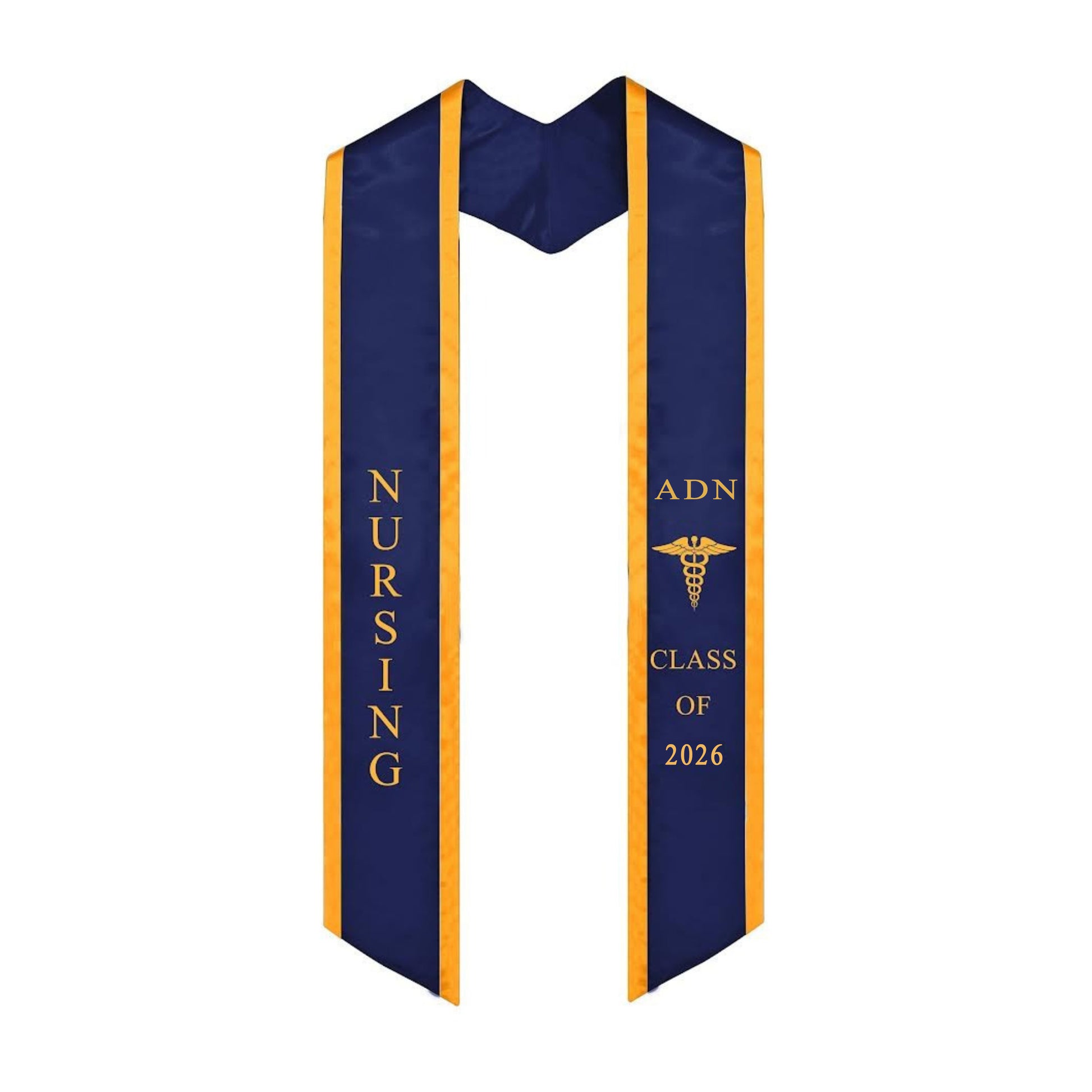 Navy With Gold Trim ADN Graduation Stole Class of 2026