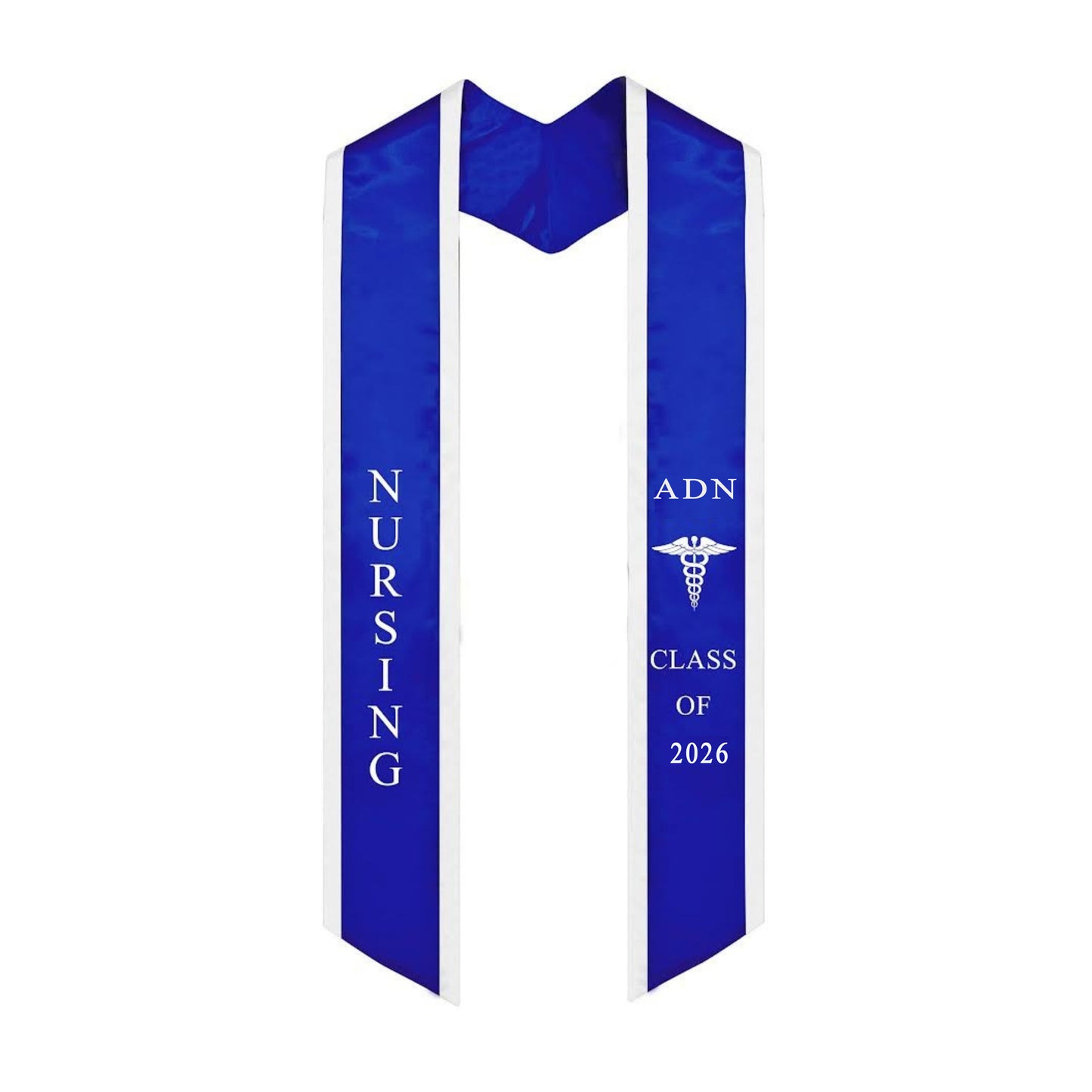 Royal Blue with White Trim ADN Graduation Stole Class of 2026