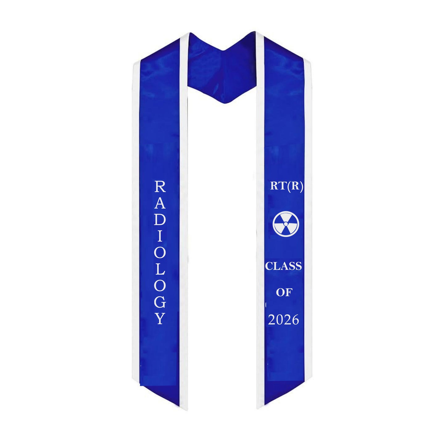 Royal Blue with White Trim Radiology Graduation Stole Class of 2026