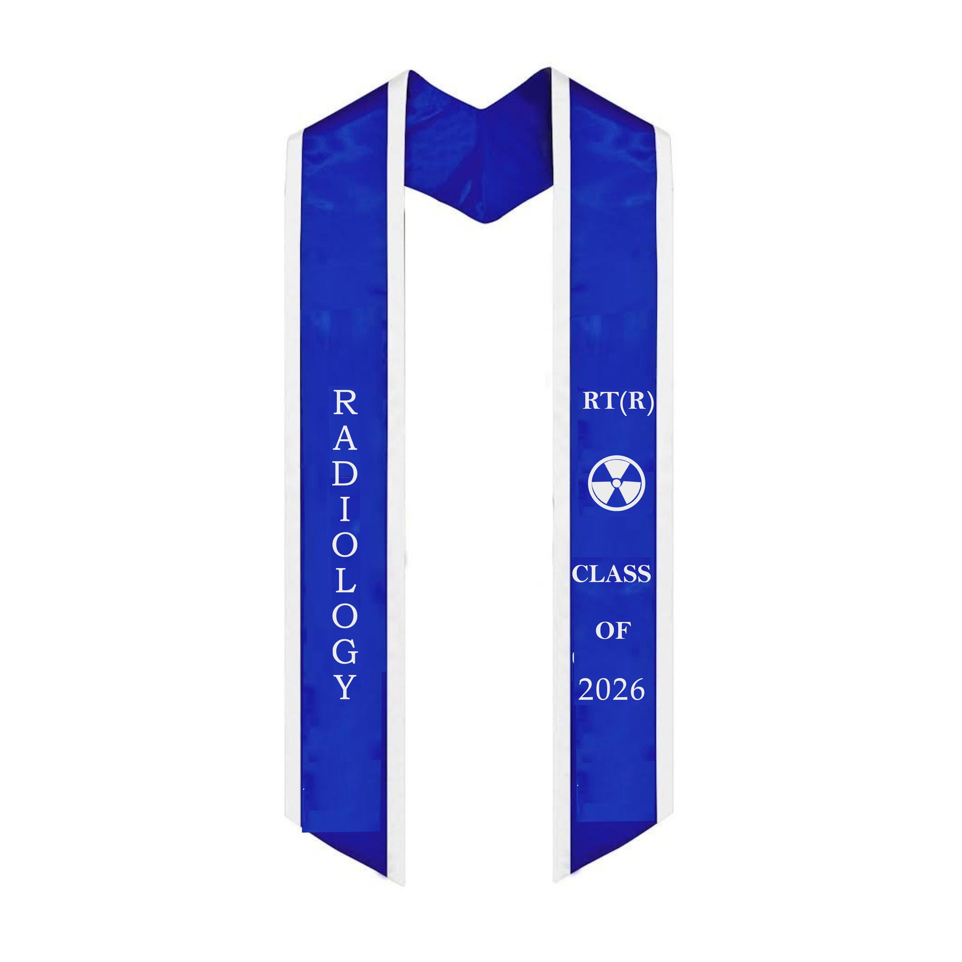 Royal Blue with White Trim Radiology Graduation Stole Class of 2026