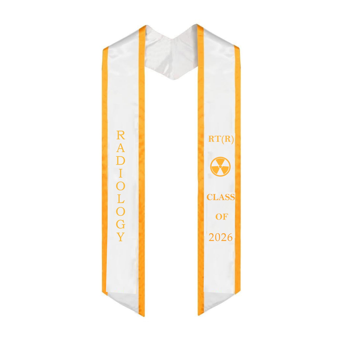 White with Gold Trim Radiology Graduation Stole Class of 2026